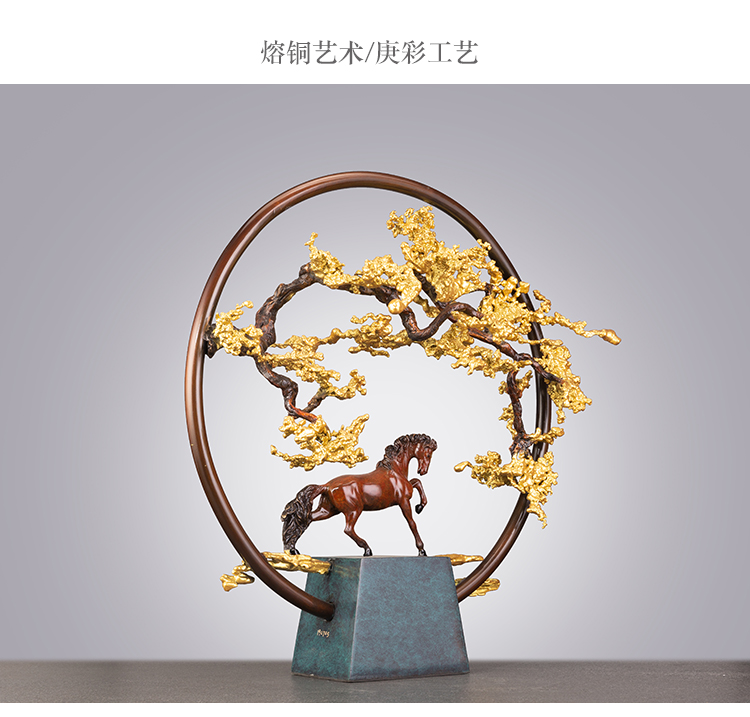 非遺銅藝 朱軍岷松壽吉祥系列獨件家居擺件賞析